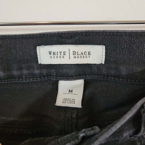 White House Black Market Women Slim Leg Dark Wash Jeans Sz M Whimsygoth Grunge - Picture 8 of 11